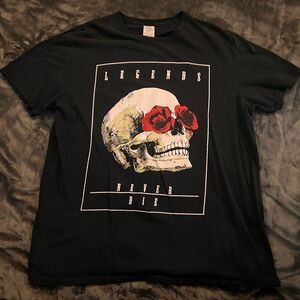 Legends Never Die Rose Skull Shirt
